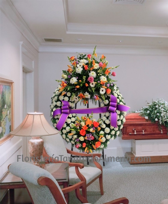 corona floral funeraria Premium